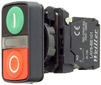 WL5 22mm Plastik İşaretli İkiz Buton (1NO/1NC)