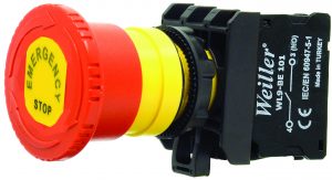 22mm Plastik Mantar Çek/Çevir Buton (1NC) Acil Stop-Etiketli