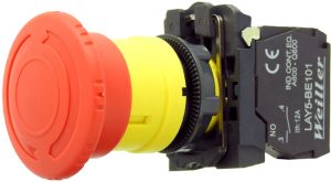 WL5 22mm Plastik Mantar Buton (1NO) – Acil Stop