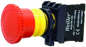 22mm Plastik Mantar Çek/Çevir Buton (1NO Açık Kontak) Acil Stop