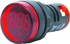 WL22-VA74Y Ø22mm Display Göstergeli Ampermetre 1A-100A AC – MAX: 380V AKIM TRAFOLU