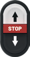 Black Up Arrow / STOP / Down Arrow
