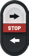 Black Up Arrow / STOP / Left Arrow